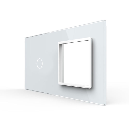 Weiße Glasblende für 1 1-fachen Touch-Schalter + 1 Modul (11-A)