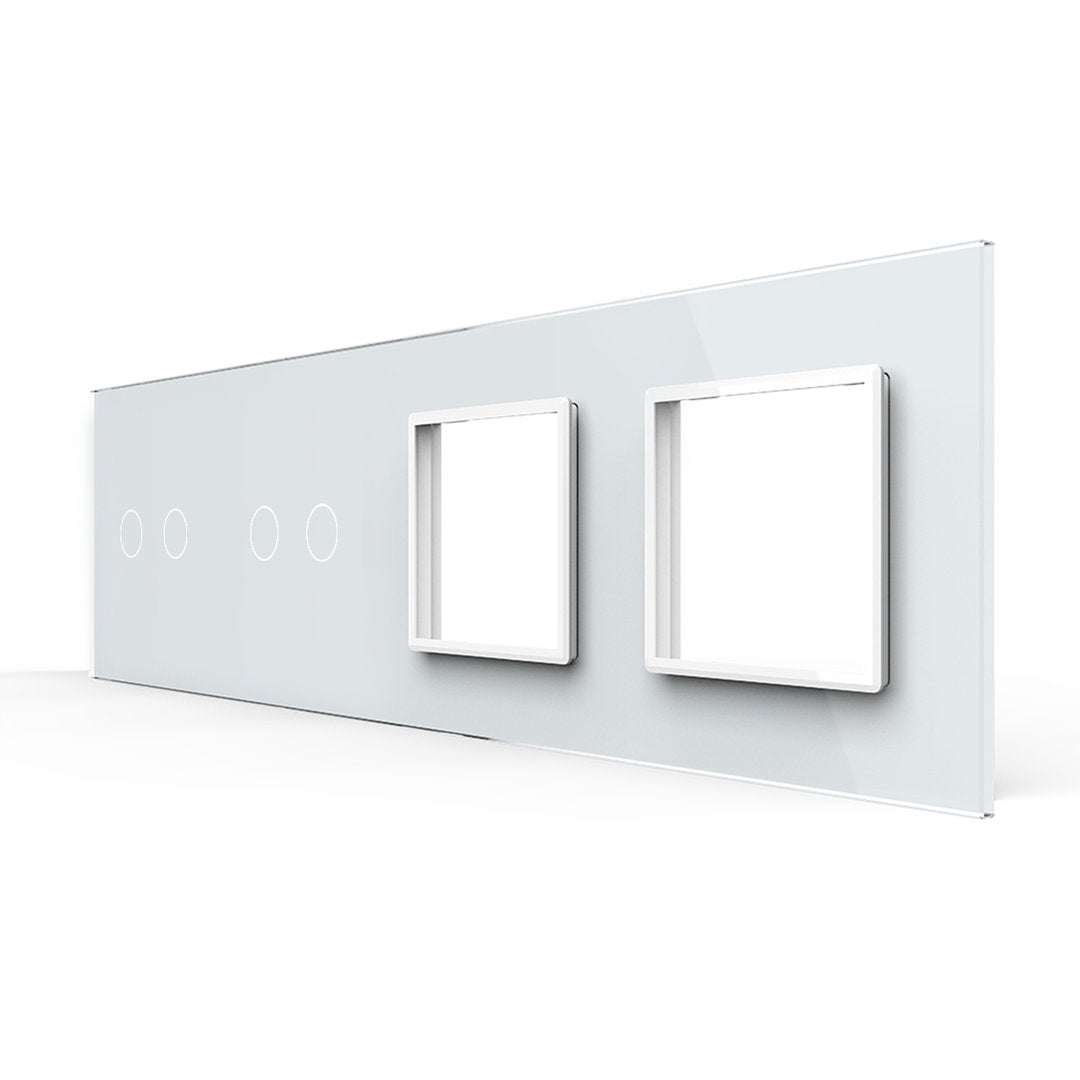 LIVOLO Weiße Glasblende für 2 2-fache Touch-Schalter + 2 Module