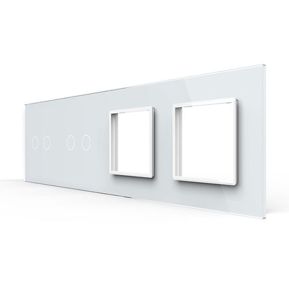 LIVOLO Weiße Glasblende für 2 2-fache Touch-Schalter + 2 Module