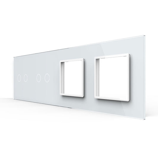 LIVOLO Weiße Glasblende für 2 2-fache Touch-Schalter + 2 Module