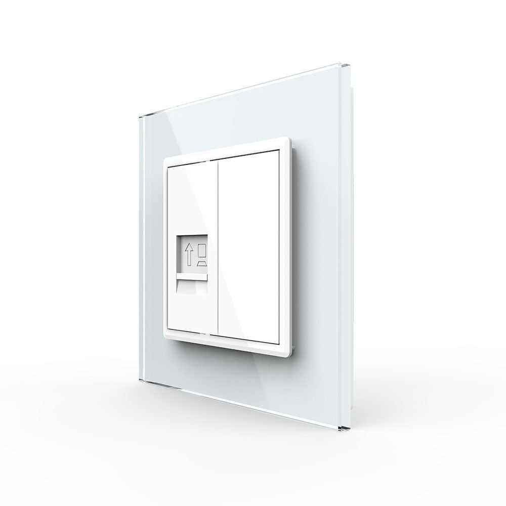 Livolo einfaches, weißes LAN-Modul mit Glasrahmen