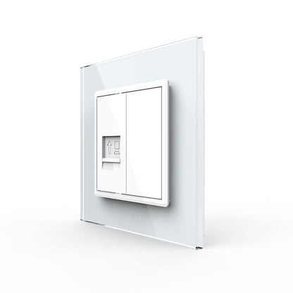 Livolo einfaches, weißes LAN-Modul mit Glasrahmen