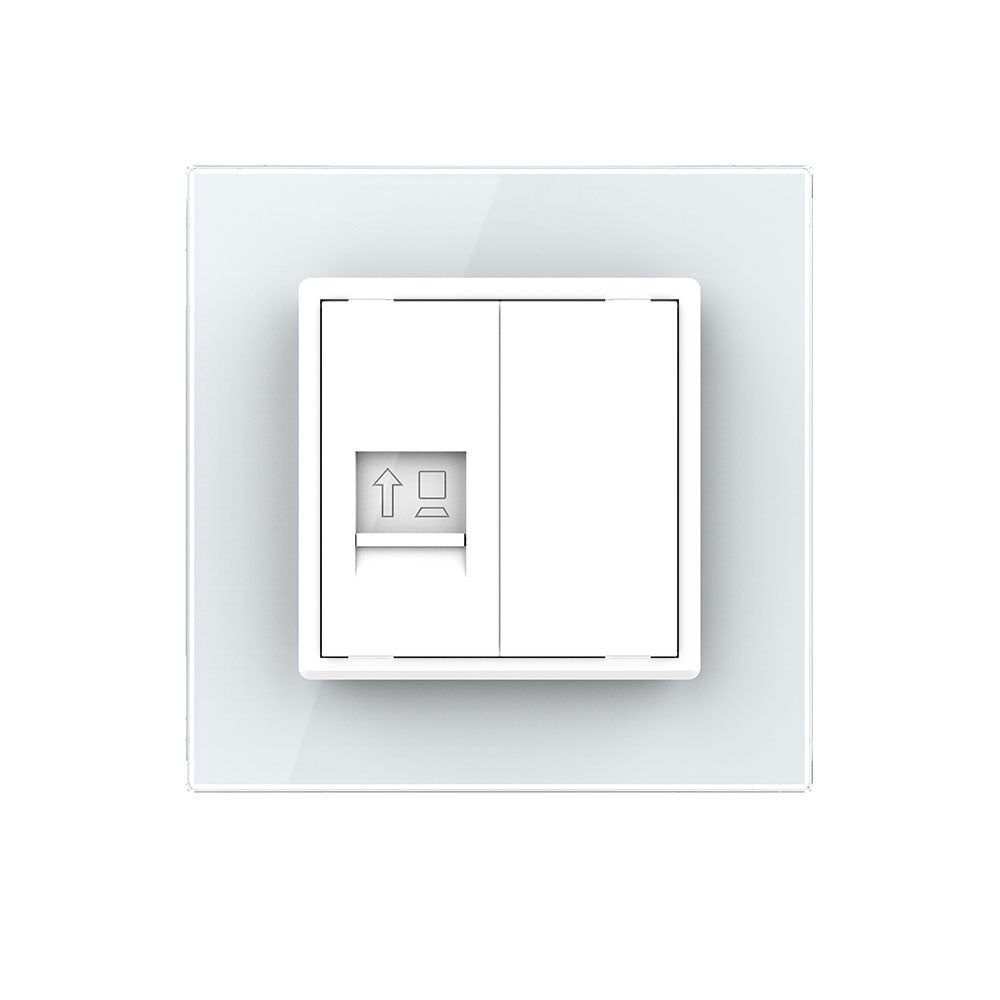 Livolo einfaches, weißes LAN-Modul mit Glasrahmen