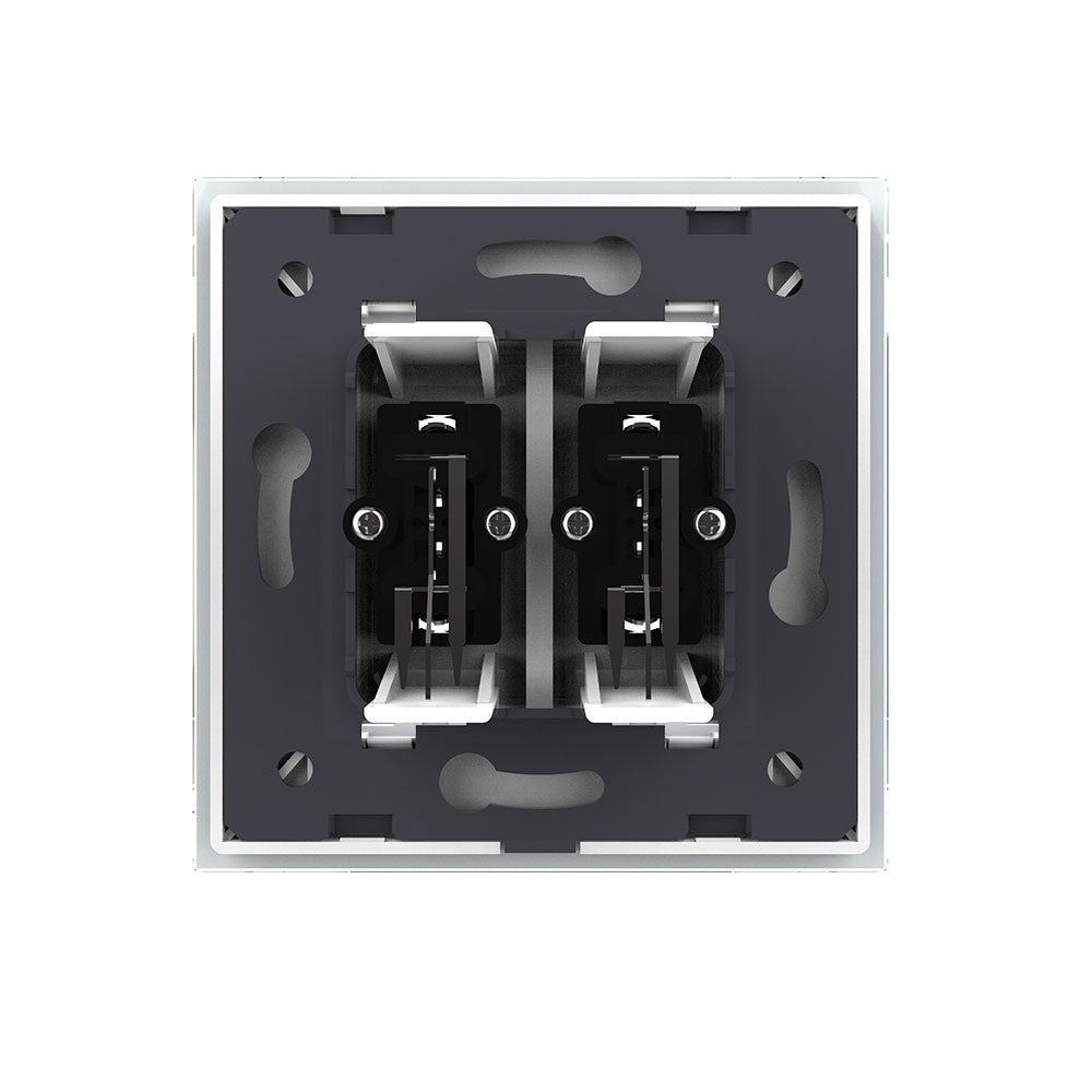 Livolo zweifaches, weißes Audio-Modul mit Glasrahmen