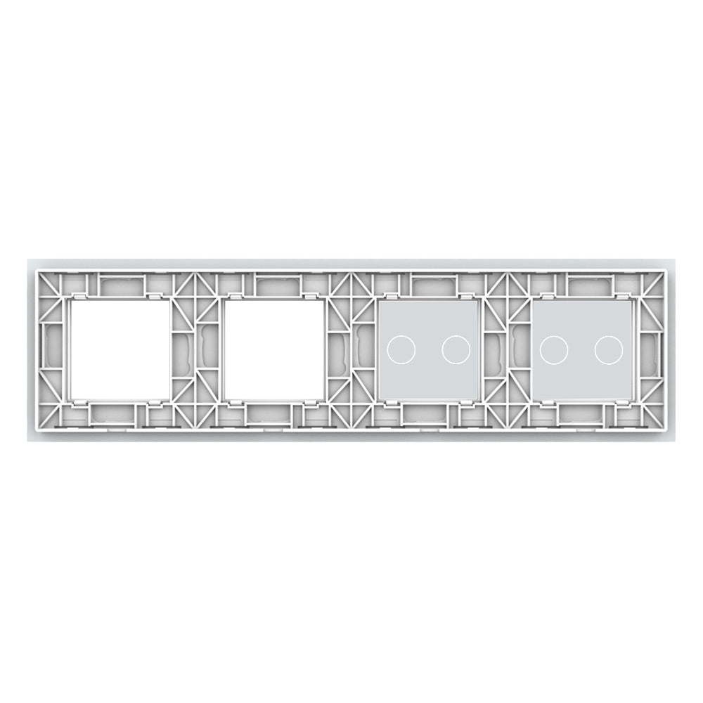 LIVOLO Weiße Glasblende für 2 2-fache Touch-Schalter + 2 Module