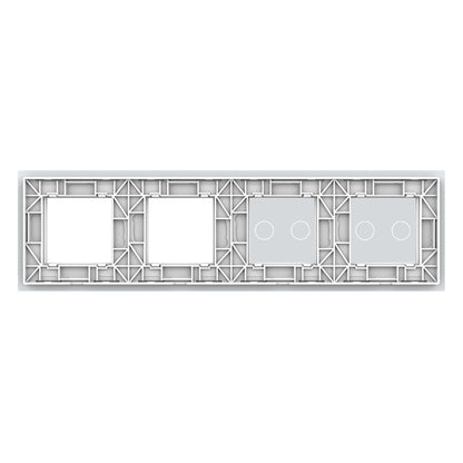 LIVOLO Weiße Glasblende für 2 2-fache Touch-Schalter + 2 Module