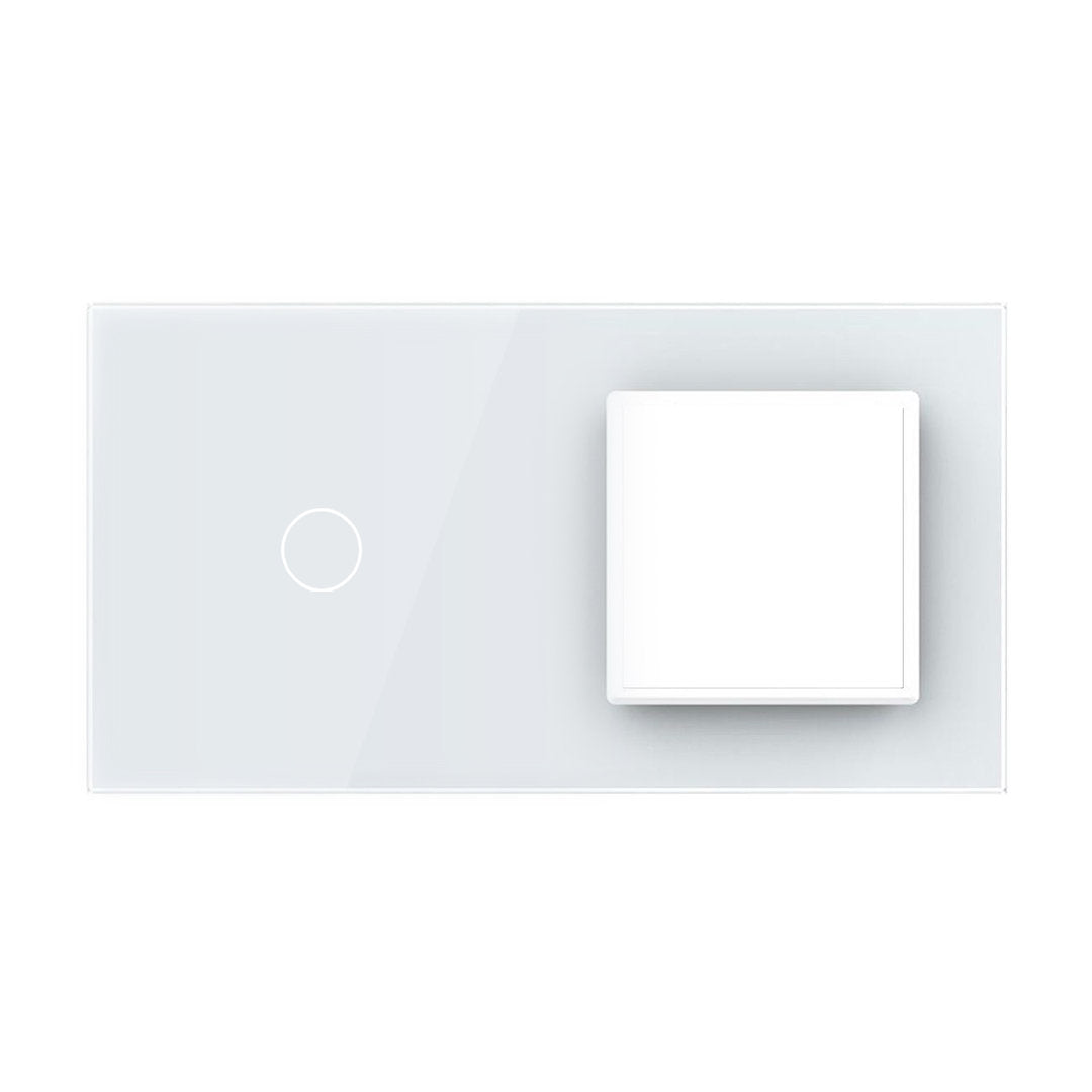 Weiße Glasblende für 1 1-fachen Touch-Schalter + 1 Modul (11-A)