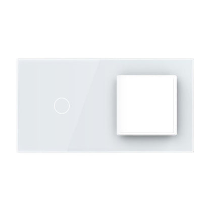 Weiße Glasblende für 1 1-fachen Touch-Schalter + 1 Modul (11-A)