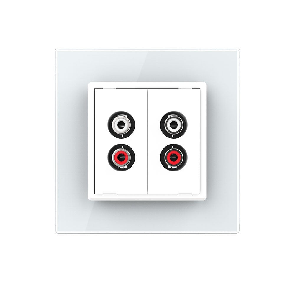 Livolo zweifaches, weißes Audio-Modul mit Glasrahmen
