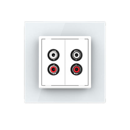 Livolo zweifaches, weißes Audio-Modul mit Glasrahmen