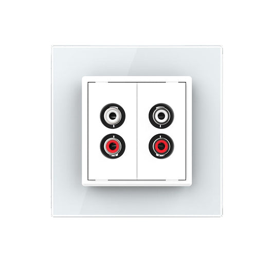 Livolo zweifaches, weißes Audio-Modul mit Glasrahmen