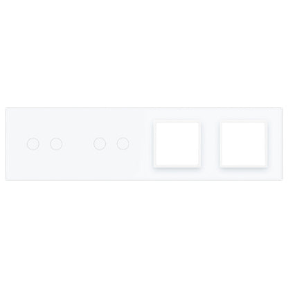 LIVOLO Weiße Glasblende für 2 2-fache Touch-Schalter + 2 Module