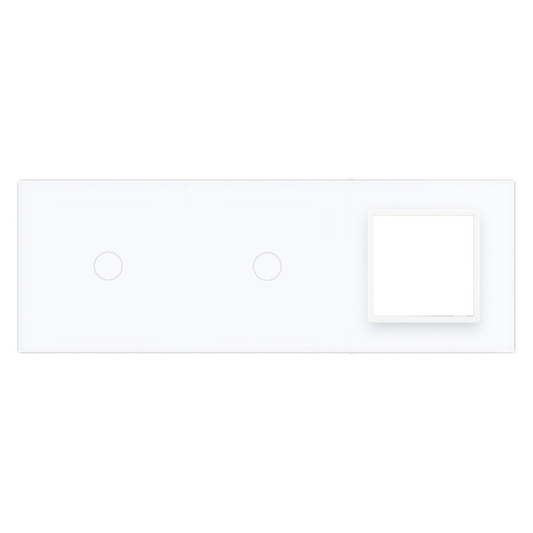 Livolo weiße Glasblende für 2 1-fache Touch-Schalter + 1 Modul