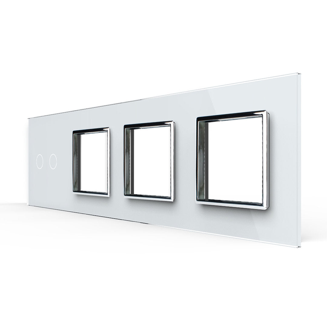 Weiße Glasblende für 1 2-fachen Touch-Schalter + 3 Module