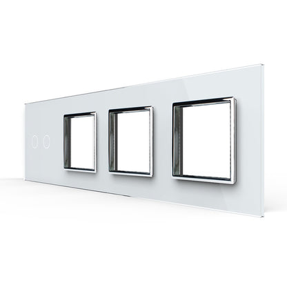 Weiße Glasblende für 1 2-fachen Touch-Schalter + 3 Module