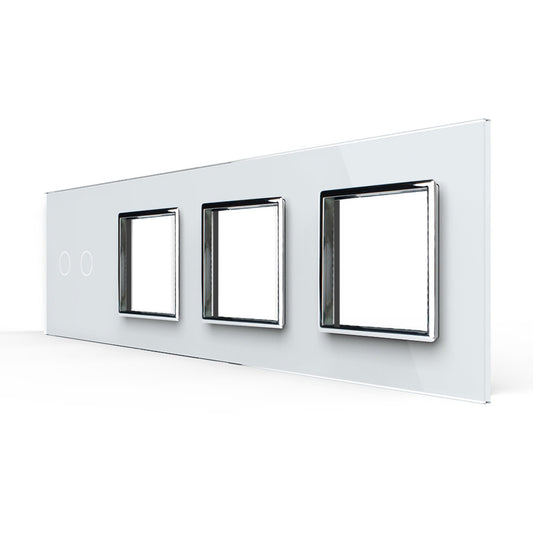 Weiße Glasblende für 1 2-fachen Touch-Schalter + 3 Module