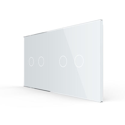 Weiße Glasblende für 2 2-fache Touch-Schalter