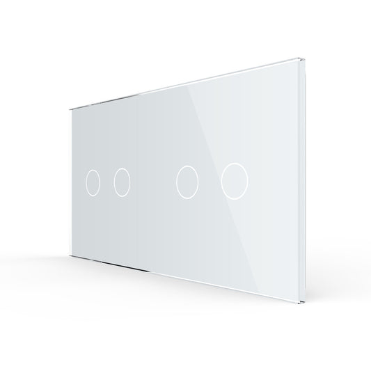 Weiße Glasblende für 2 2-fache Touch-Schalter