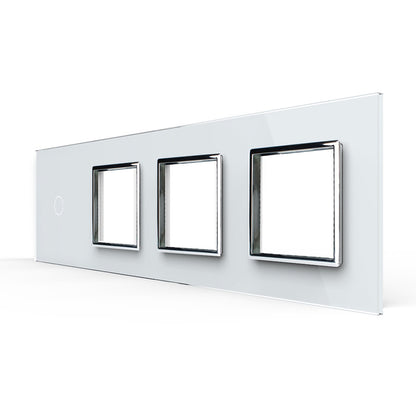 Weiße Glasblende für 1 1-fachen Touch-Schalter + 3 Module