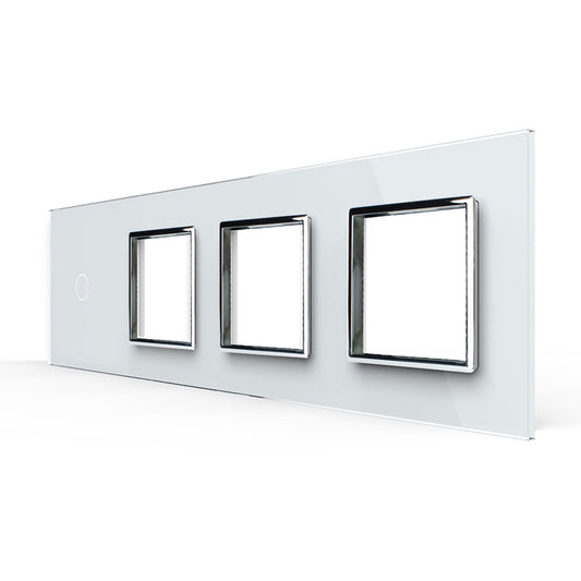 Weiße Glasblende für 1 1-fachen Touch-Schalter + 3 Module