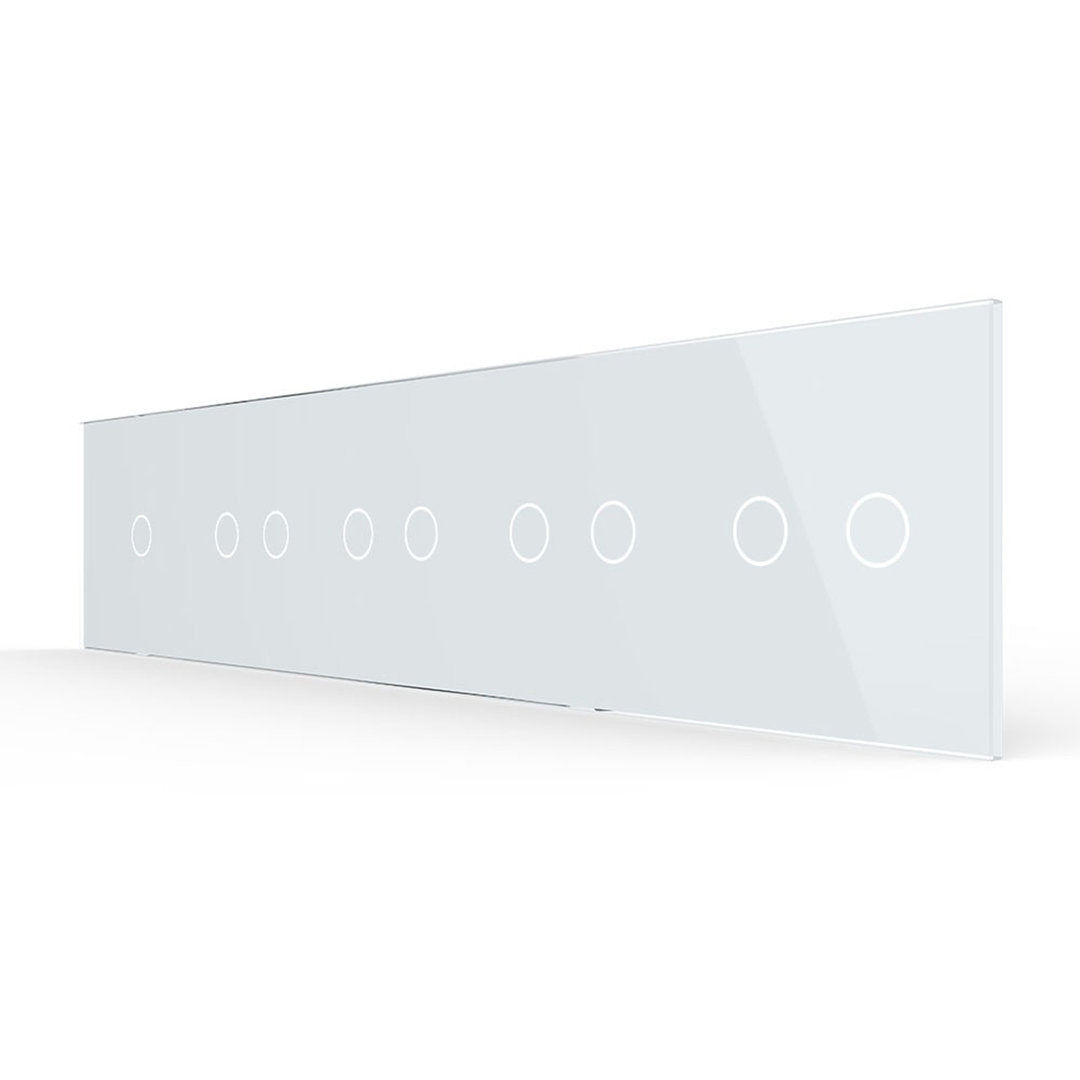 Weiße Glasblende für 1 1-fachen + 4 2-fache Touch-Schalter