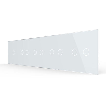 Weiße Glasblende für 1 1-fachen + 4 2-fache Touch-Schalter