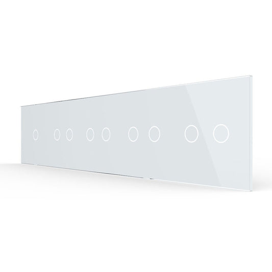 Weiße Glasblende für 1 1-fachen + 4 2-fache Touch-Schalter