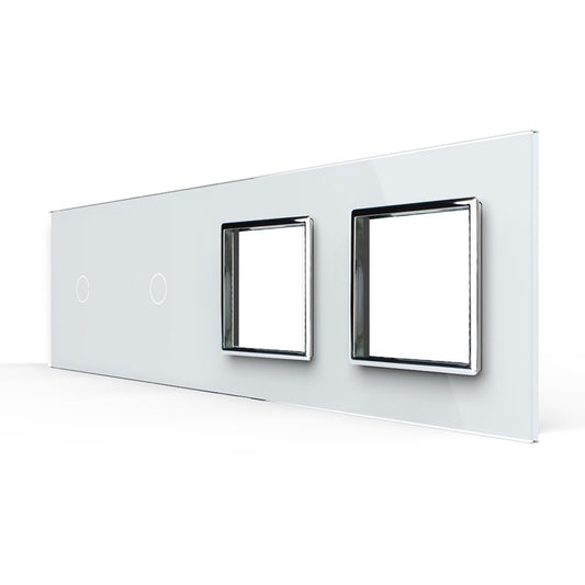 Weiße Glasblende für 2 1-fache Touch-Schalter + 2 Module