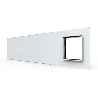 Weiße Glasblende für 1 1-fache + 3 2-fache Touch-Schalter + 1 Modul