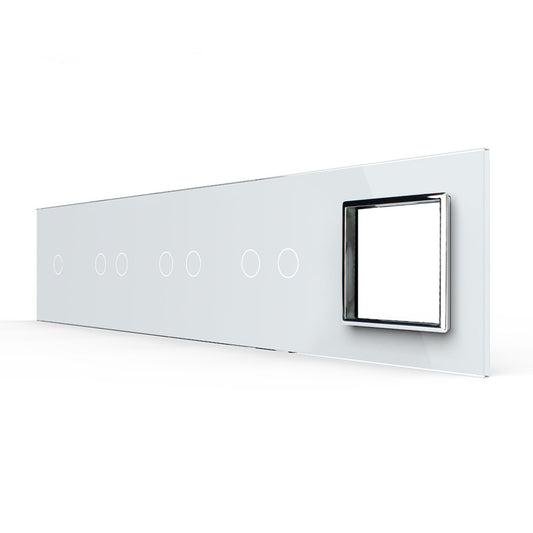 Weiße Glasblende für 1 1-fache + 3 2-fache Touch-Schalter + 1 Modul
