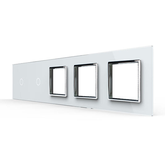 Weiße Glasblende für 2 1-fache Touch-Schalter + 3 Module