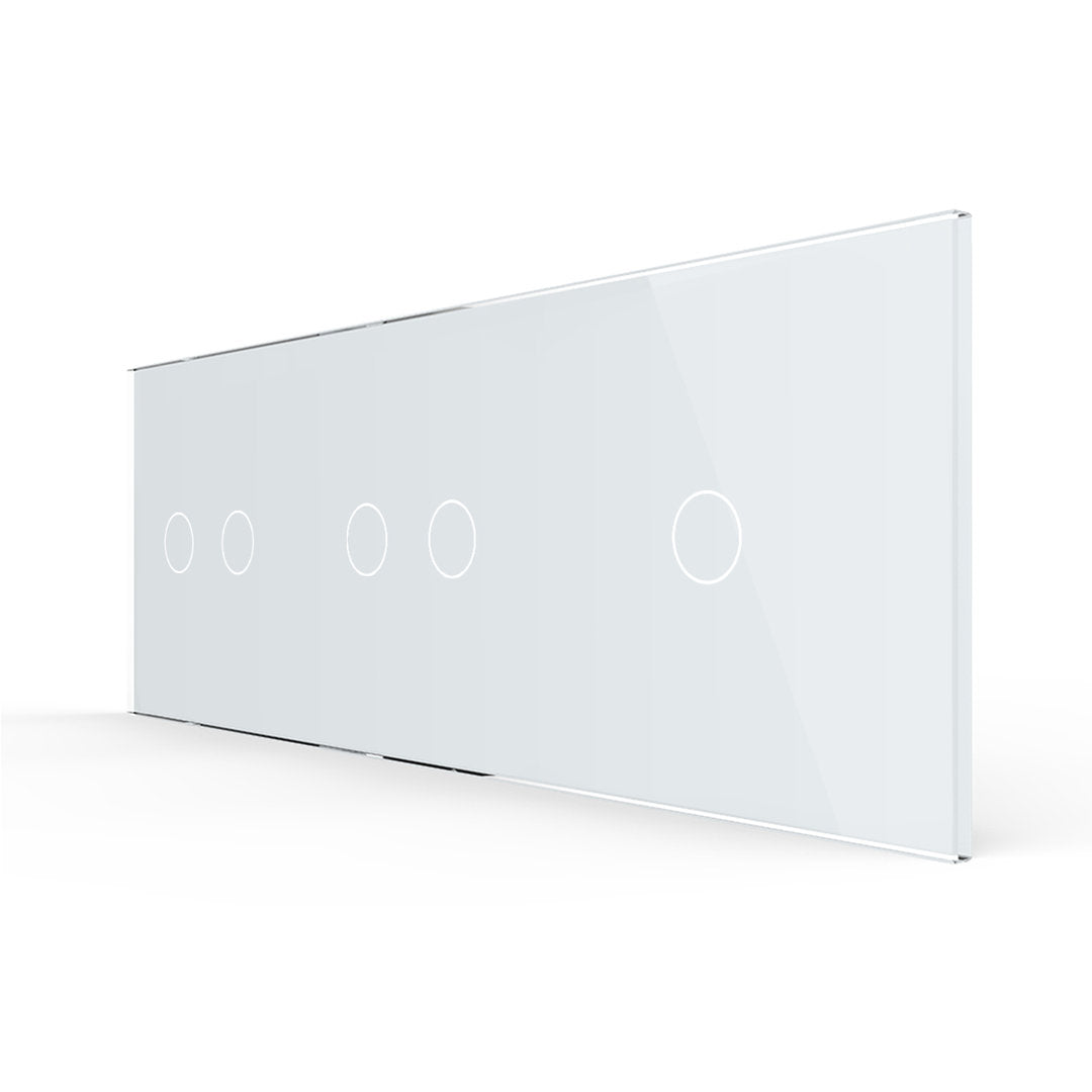 Weiße Glasblende für 1 1-fachen + 2 2-fache Touch-Schalter