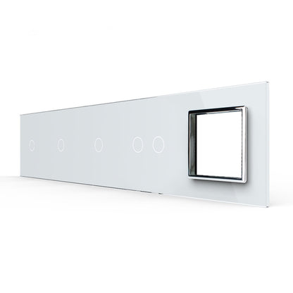 Weiße Glasblende für 3 1-fache + 1 2-fachen Touch-Schalter + 1 Modul