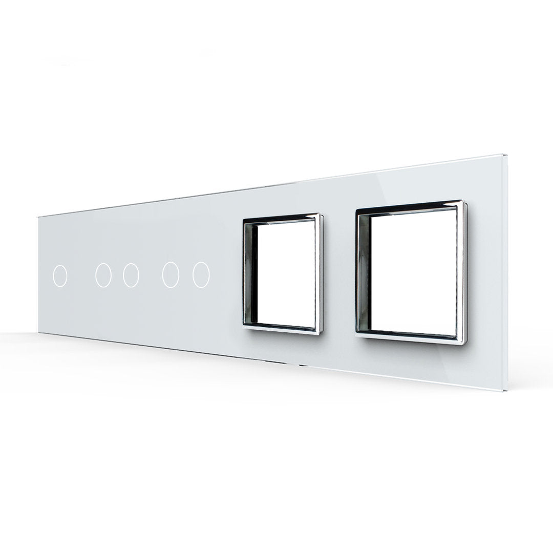 Weiße Glasblende für 1 1-fachen + 2 2-fache Touch-Schalter + 2 Module