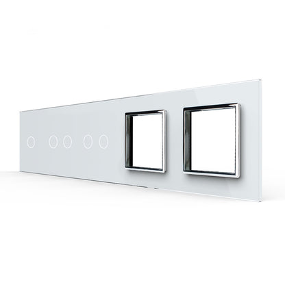 Weiße Glasblende für 1 1-fachen + 2 2-fache Touch-Schalter + 2 Module