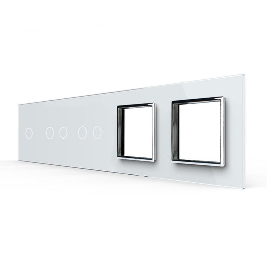 Weiße Glasblende für 1 1-fachen + 2 2-fache Touch-Schalter + 2 Module