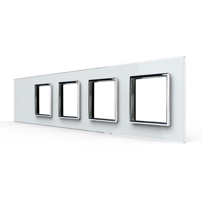 Weiße Glasblende für 1 1-fachen Touch-Schalter + 4 Module