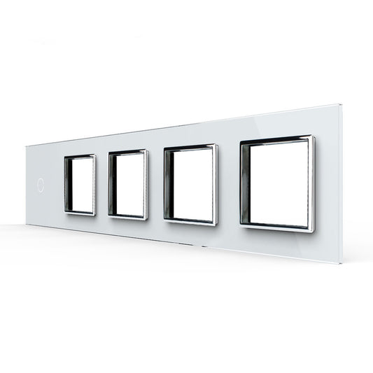 Weiße Glasblende für 1 1-fachen Touch-Schalter + 4 Module