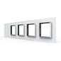 Weiße Glasblende für 1 1-fachen Touch-Schalter + 4 Module