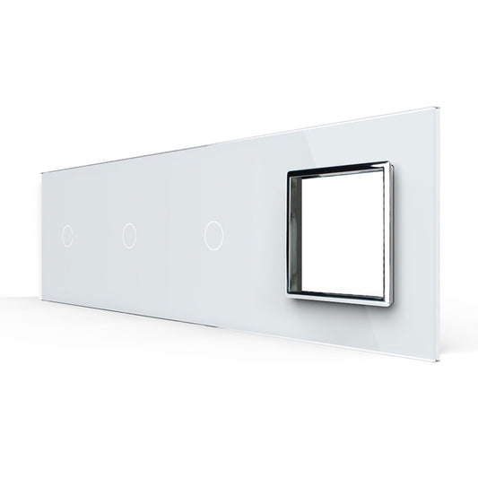 Weiße Glasblende für 3 1-fache Touch-Schalter + 1 Modul