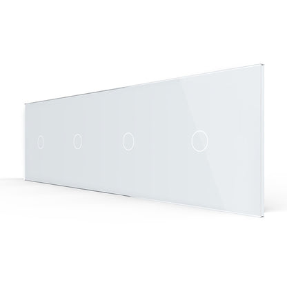 Weiße Glasblende für 4 1-fache Touch-Schalter