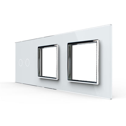 Weiße Glasblende für 1 2-fachen Touch-Schalter + 2 Module