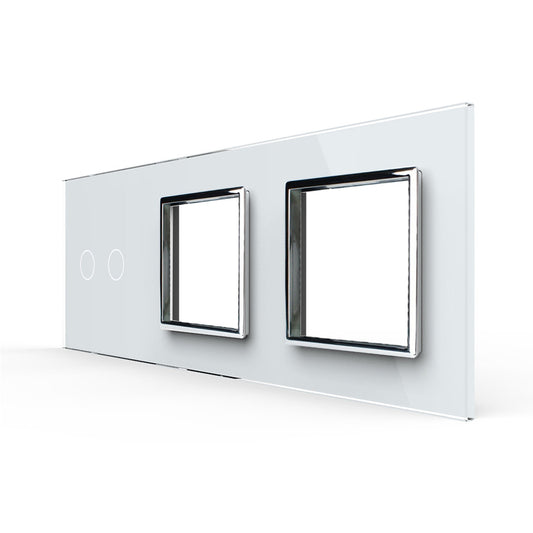 Weiße Glasblende für 1 2-fachen Touch-Schalter + 2 Module