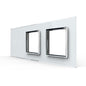 Weiße Glasblende für 1 2-fachen Touch-Schalter + 2 Module