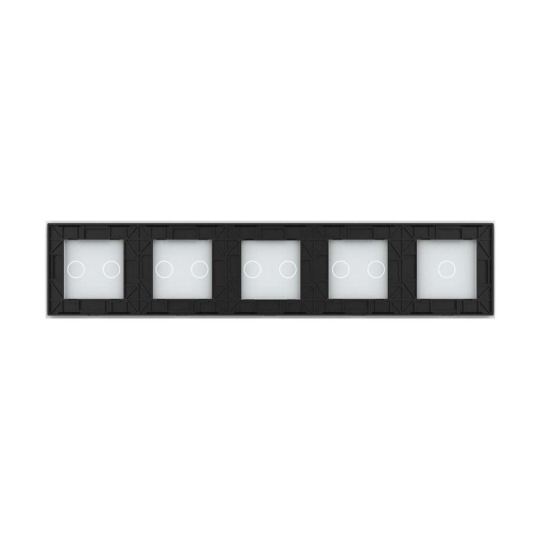 Weiße Glasblende für 1 1-fachen + 4 2-fache Touch-Schalter