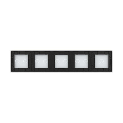 Weiße Glasblende für 1 1-fachen + 4 2-fache Touch-Schalter