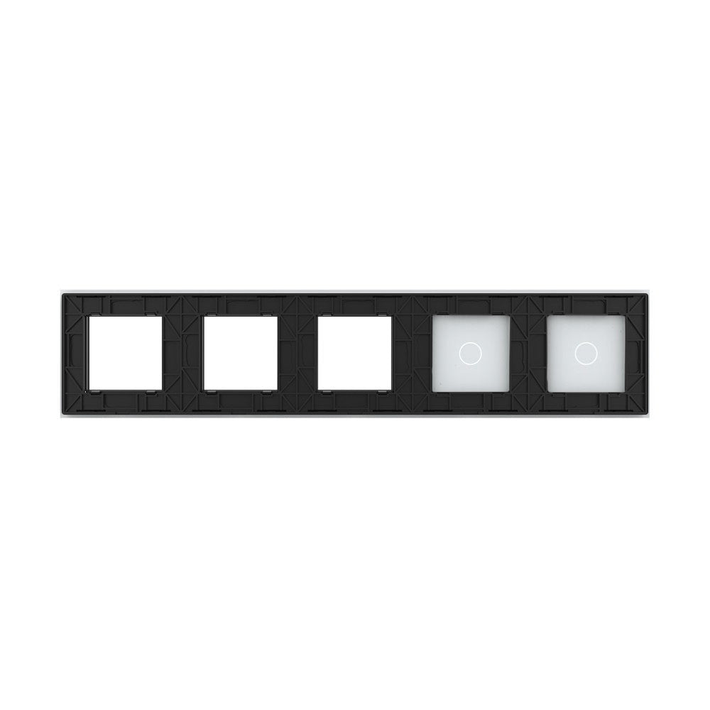 Weiße Glasblende für 2 1-fache Touch-Schalter + 3 Module