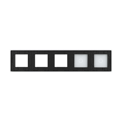 Weiße Glasblende für 2 1-fache Touch-Schalter + 3 Module