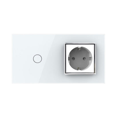 LIVOLO Touch Lichtschalter mit Steckdose inkl. Glasblende in Weiß