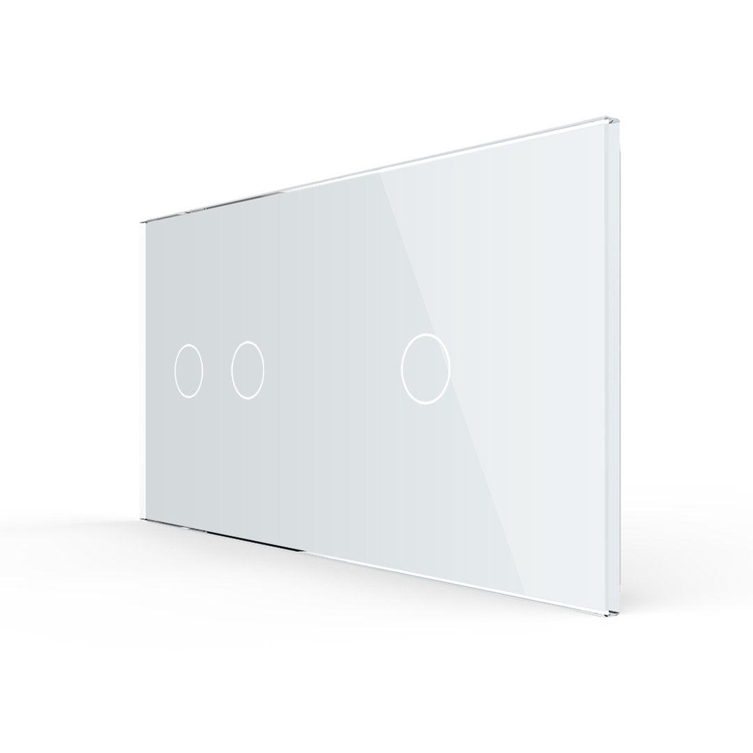 Weiße Glasblende für 1 1-fachen + 1 2-fachen Touch-Schalter